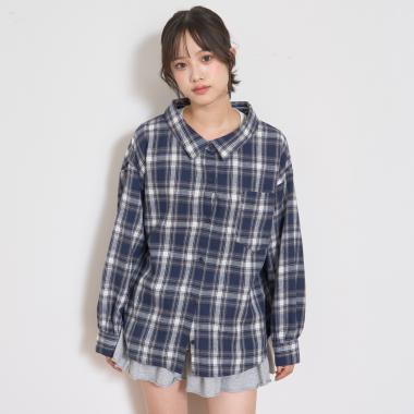 2WAY長袖チェックシャツSET