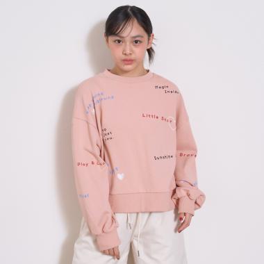 【綿100％】リサイクルコットン飛び刺しゅうスウェット