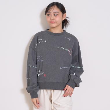 【綿100％】リサイクルコットン飛び刺しゅうスウェット