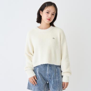 インナーつきシャギークロップドニット