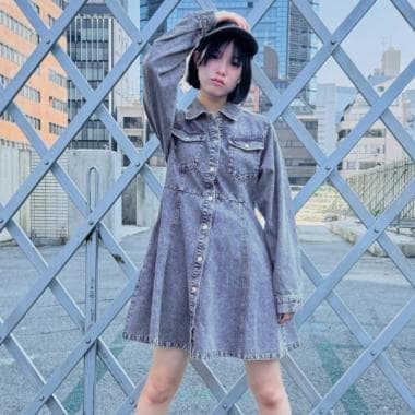 デニムシャツワンピース