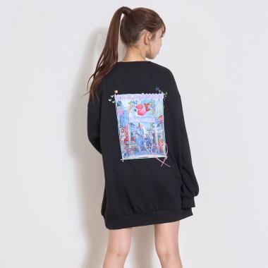 フォトバックプリントプルワンピース