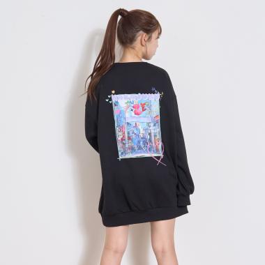 【裏起毛】フォトバックチュニックワンピース