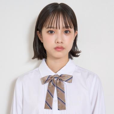 【卒服・セレモニー】レジメンタル柄細リボンタイ