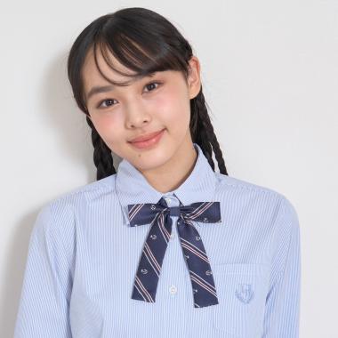 【卒服・セレモニー】レジメンタル柄細リボンタイ