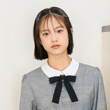 【卒服・セレモニー】レジメンタル柄細リボンタイ