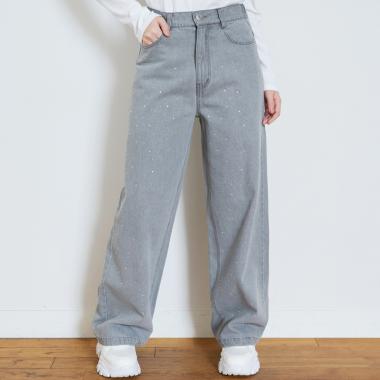 オシャ映えストーンデニムパンツ