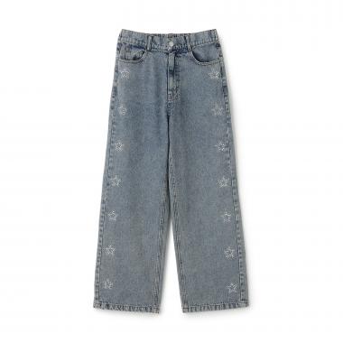 キラキラモチーフワイドデニムパンツ