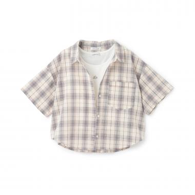 【吸水速乾】インナーつきシアークロップド半袖シャツ