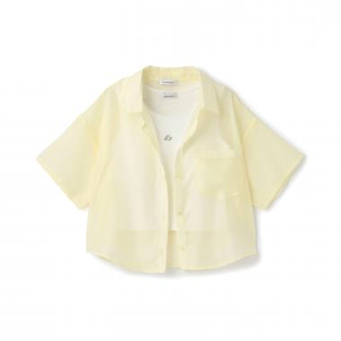 【吸水速乾】インナーつきシアークロップド半袖シャツ