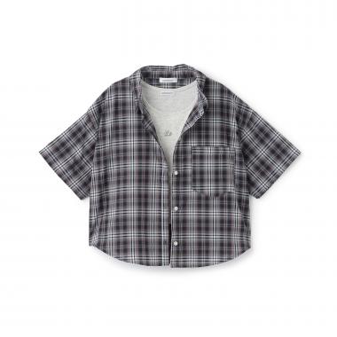 【吸水速乾】インナーつきシアークロップド半袖シャツ