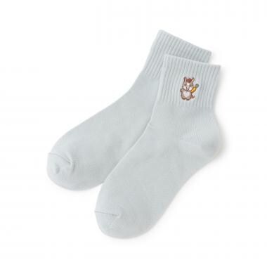 うま刺しゅうクルブシ丈ソックス