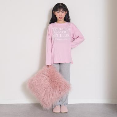 【ルームウェア/パジャマ】発砲ロゴプリント長袖セット