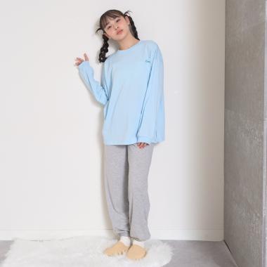 【ルームウェア/パジャマ】サガラ刺しゅうプリント長袖セット