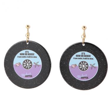 レコードプレートイヤリング