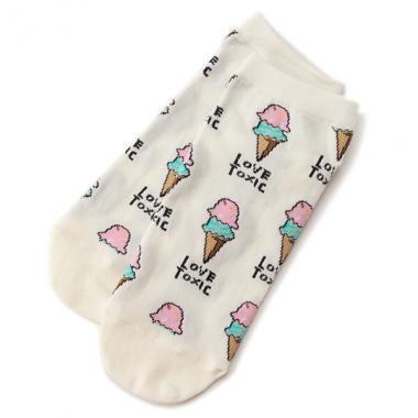 総柄手書モチーフスニーカーインソックス