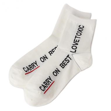 ガーリーたてロゴクルーソックス