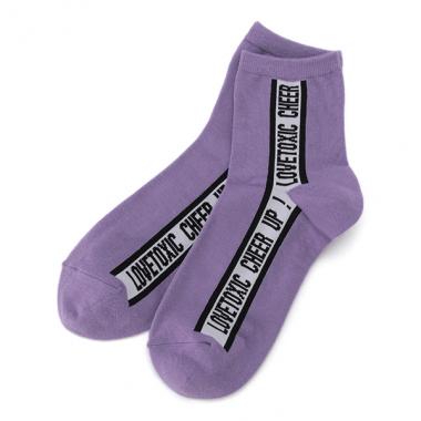 Wライン縦ロゴクルーソックス