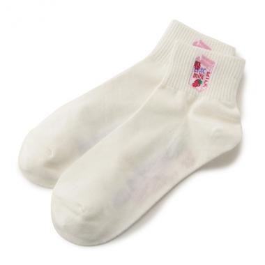 刺しゅうポイントくるぶしソックス