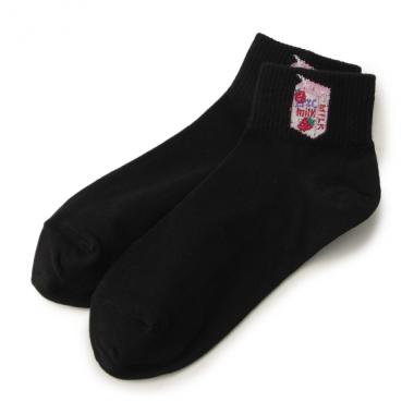 刺しゅうポイントくるぶしソックス