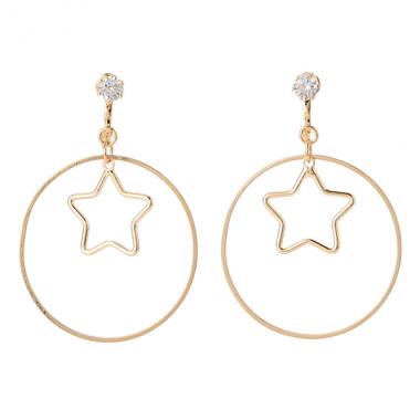星サークルフープイヤリング
