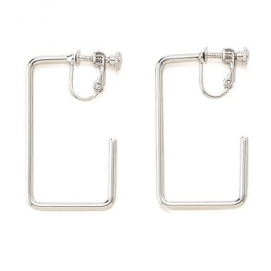 スクエアフープイヤリング