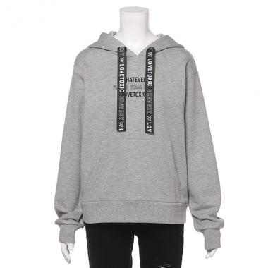 裏毛 テープロゴパーカー