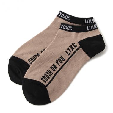 バイカラーロゴスニーカー丈ソックス