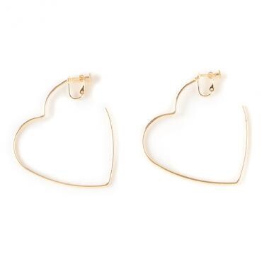 ハートフープイヤリング