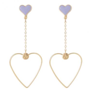 ロングハートフープイヤリング