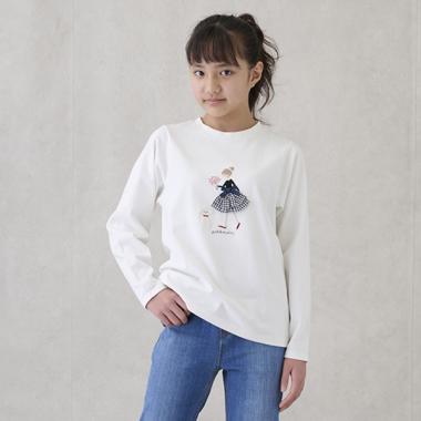 【リンク】girlアップリケ長T(ジュニア)