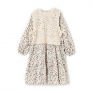 【リンク】ベストつきティアードワンピース(ジュニアサイズ)