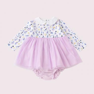 レイエット ミニ フローラル ミックスメディア ドレス アンドブルマー セット