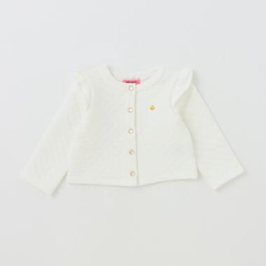 肩フリルキルトカーディガン