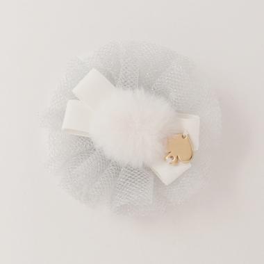 チュールフラワーヘアクリップ【日本製】