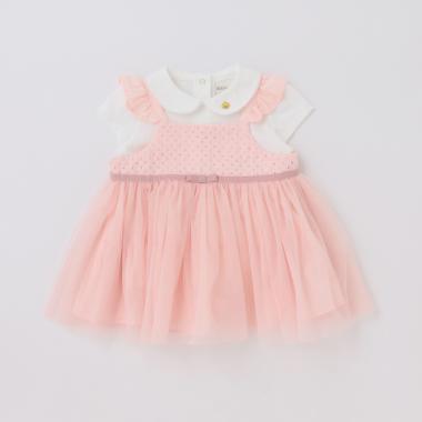 カットソー＆チュールジャンパースカートセット