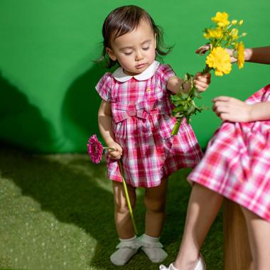 ガーデンプレイドワンピース