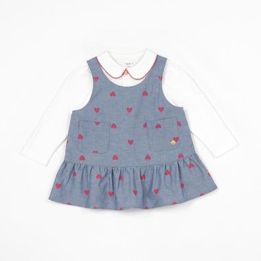 カットソー&ハートジャンパースカートセット