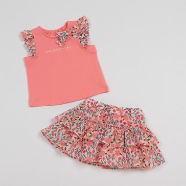 サンシャインフローラルTシャツ&スカートセット