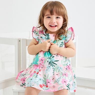 サマーフローラルラッフルスリーブワンピース