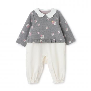 スペードフラワージャカードカバーオール