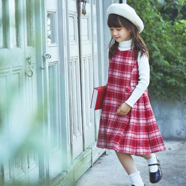 トドラー プレイドワンピース