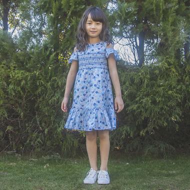 インファント・トドラー フローラルメドレースモールスモッキングワンピース