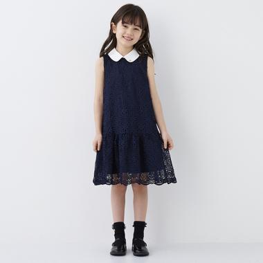 インファント・トドラー スペードフラワーレースワンピース