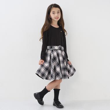 トドラー プレイドドッキングワンピース