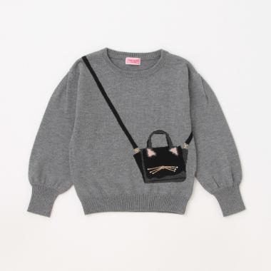 トドラー トロンプルイユキャットバッグセーター