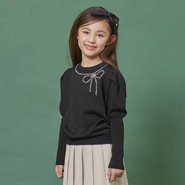 トドラー ボウビジューセーター