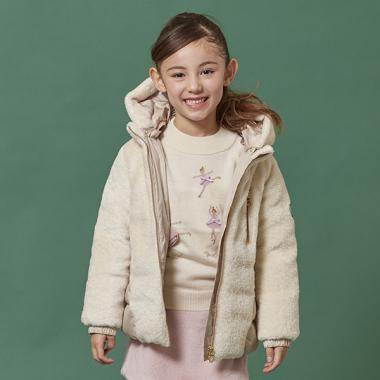 トドラー ボア切り替えダウンジャケット