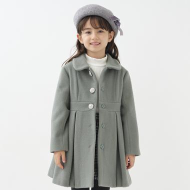 トドラー ビジューボタンウールコート