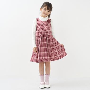 トドラー 千鳥柄ジャンパースカート